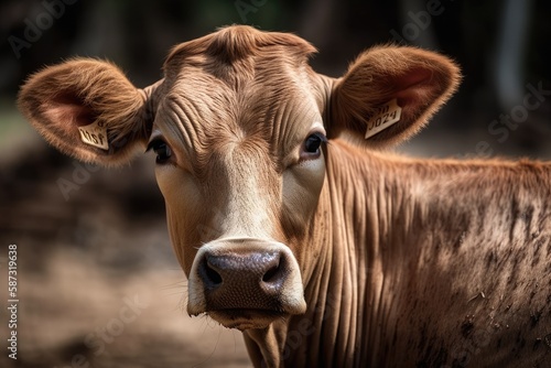 a cow anticipating food. Generative AI