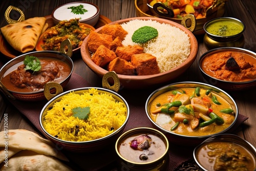 Indian Food. Generative AI photo