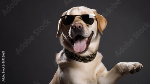 A Dog With Sunglasses Taking a Improv Class. Generative AI