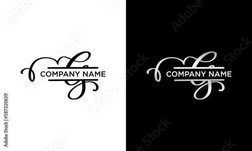 logo design letter G script wedding luxury modern logo