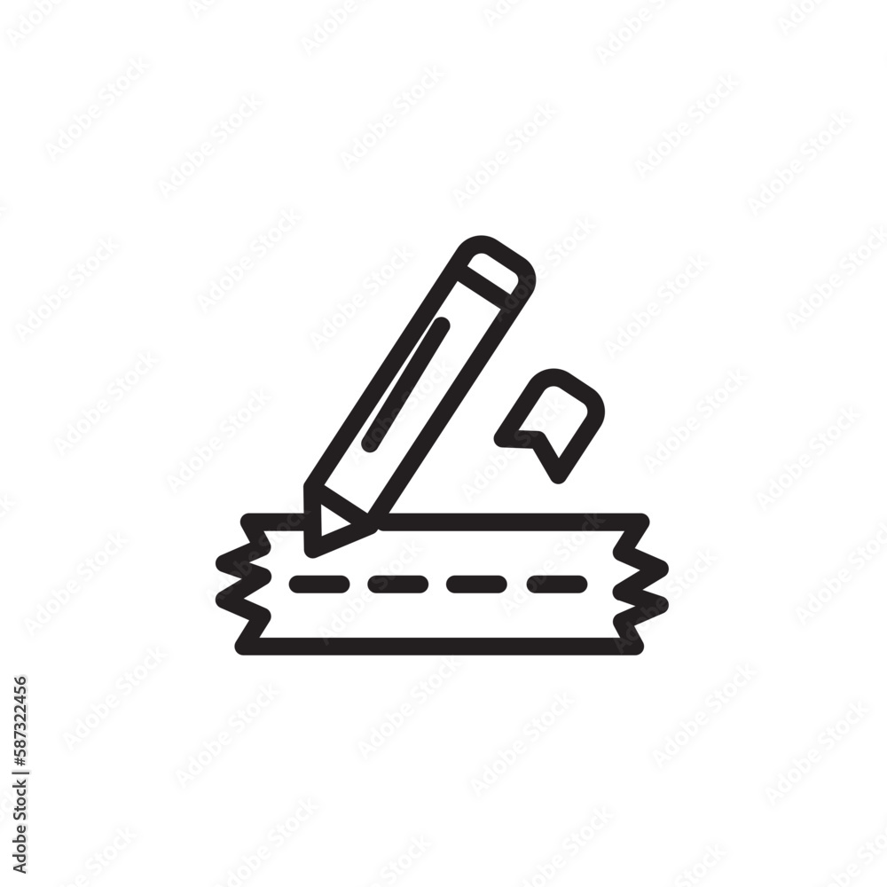 Fabric Marker Sew Outline Icon Fabric Marker Sew Outline Icon