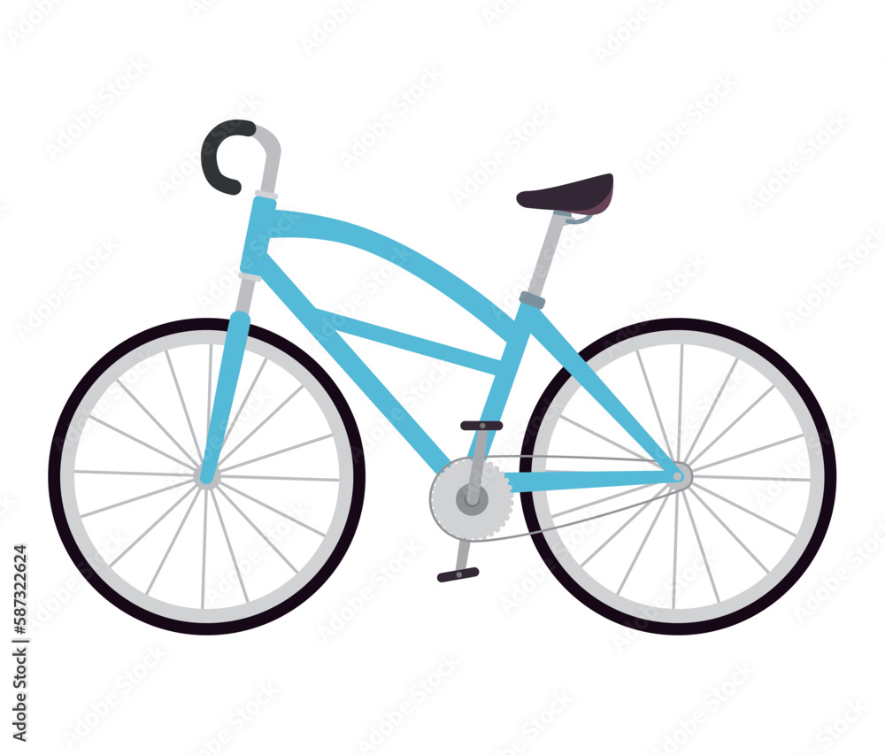 blue bike on white background