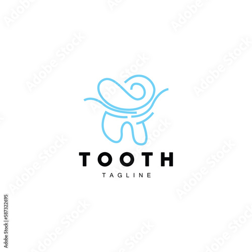 Fototapeta Naklejka Na Ścianę i Meble -  Tooth Logo, Dental Care Vector, Illustration Icon Design