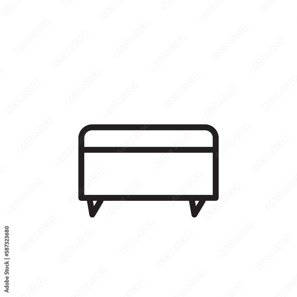 Fabric Pouffe Seat Outline Icon Fabric Pouffe Seat Outline Icon
