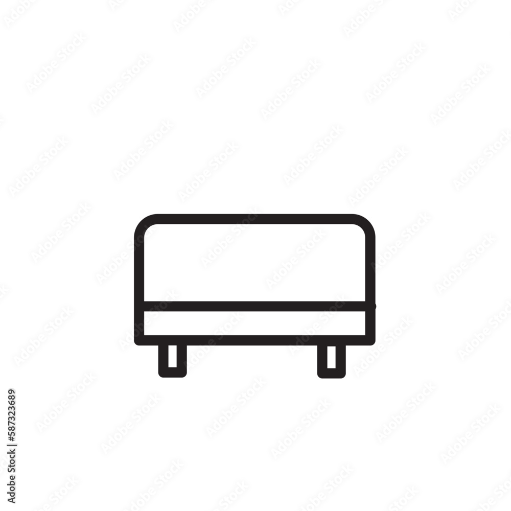 Fabric Pouffe Seat Outline Icon Fabric Pouffe Seat Outline Icon