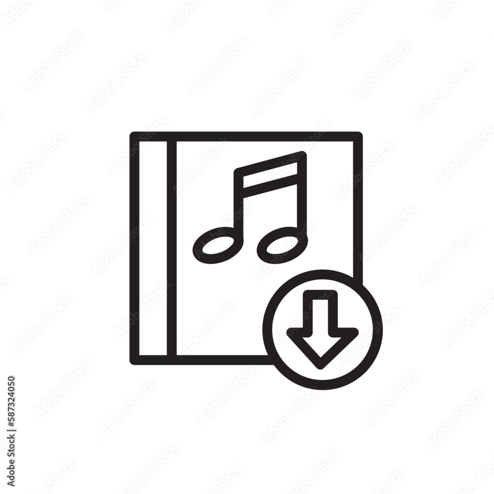 Music Song Download Outline Icon Music Song Download Outline Icon