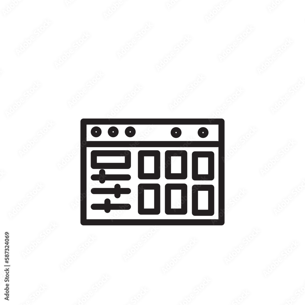 Sound Drum Machine Outline Icon Sound Drum Machine Outline Icon