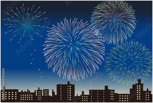 打ち上げ花火のイラスト
