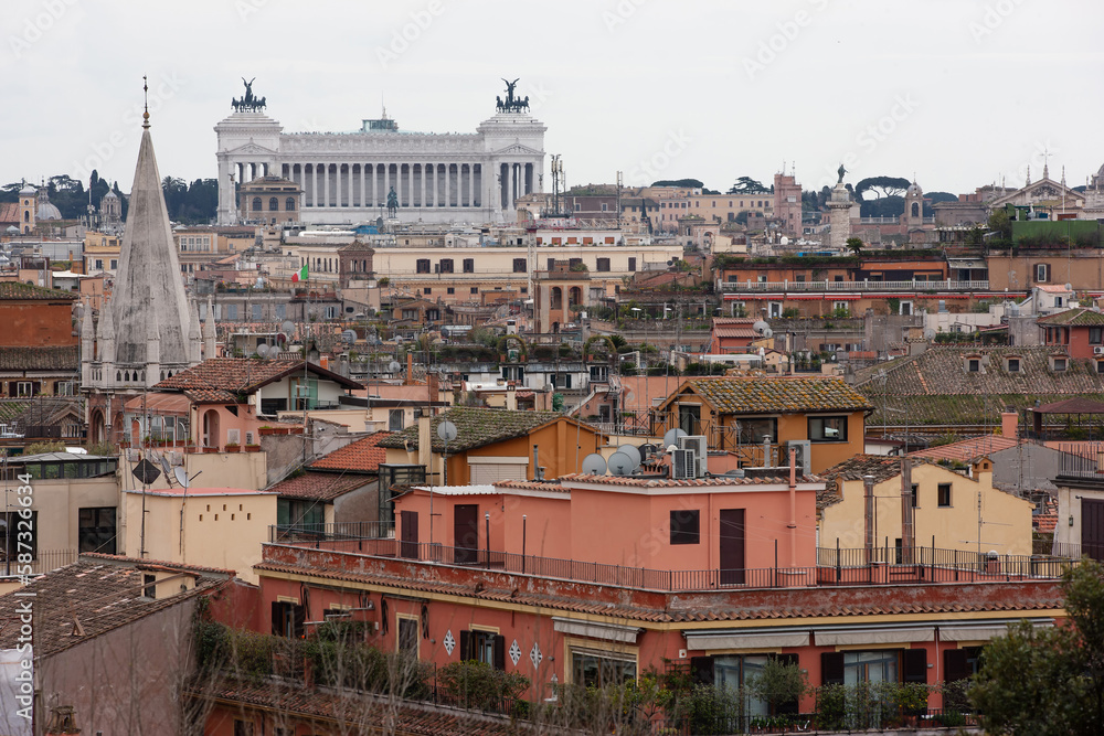 View of the rooftops of Rome.