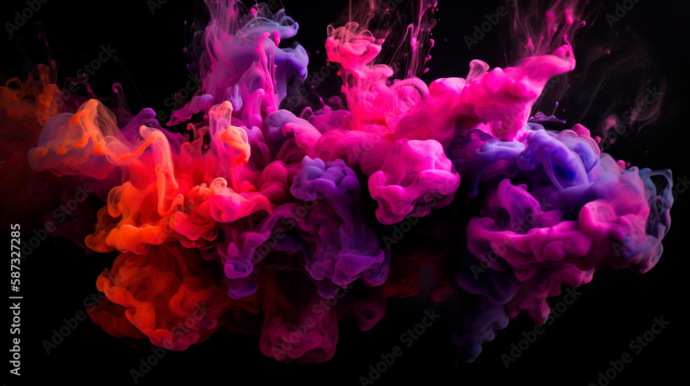 Abstract ink splash background. Tender and dreamy wallpaper. Generative AI Abstract ink splash background. Tender and dreamy wallpaper. Generative AI