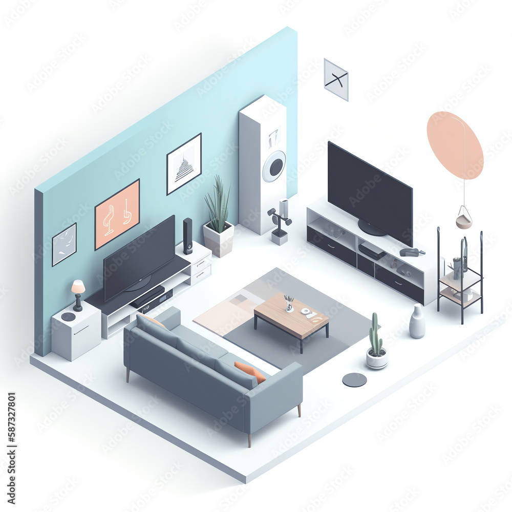 Experience the Future of Home Living with a Smart Home: Efficient, Comfortable, and Fully Connected with IoT Devices and Automation. Generative AI.