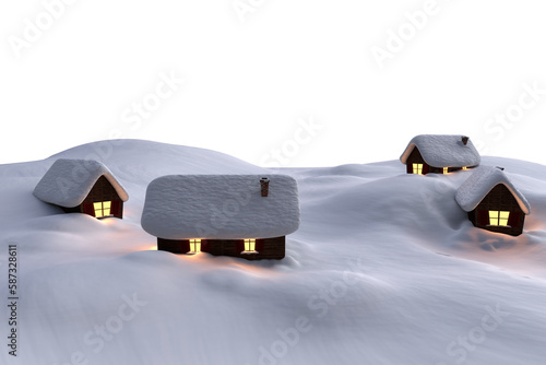Snow covered village