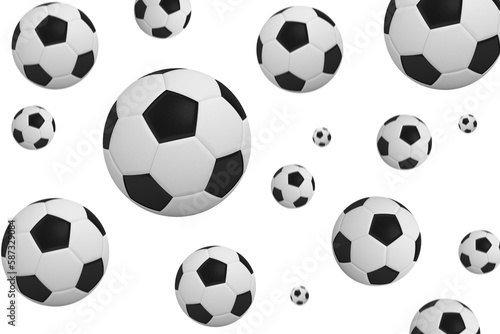 Black and white footballs © vectorfusionart