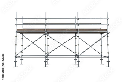 3d image of gray scaffolding with cross shapes photo