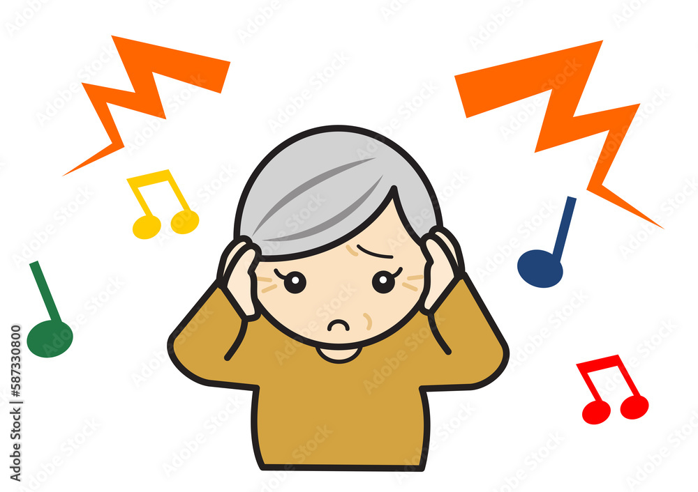 騒音に悩む女性 騒音に悩む女性