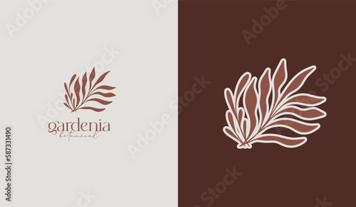 Leaf Flower Tree monoline. Universal creative premium symbol. Vector sign icon logo template. Vector illustration