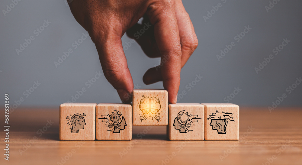 Digital skills concept. New skill, reskill for digital technology evolution. Soft skill,thinking skill, digital skill.