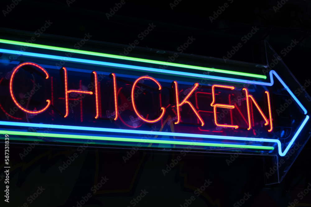 neon chicken sign for fast food take away neon chicken sign for fast food take away