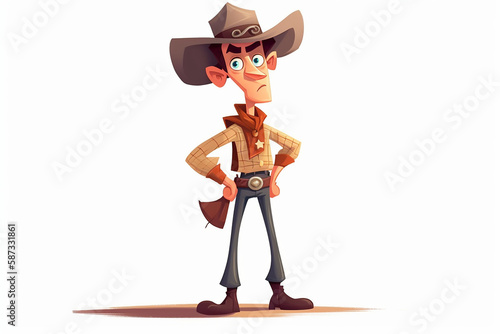 Cartoon Cowboy. Generative AI. Illustration of a cowboy in a cartoon style.