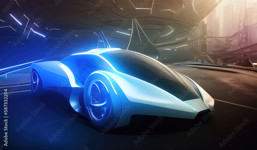 Naklejka premium Electric supercars, futuristic car design, modern sports car. Generative Ai. 