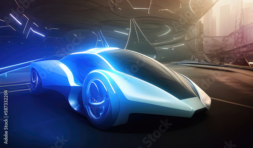 Electric supercars, futuristic car design, modern sports car. Generative Ai. 