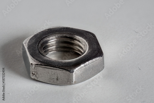 Flat nut on white background.