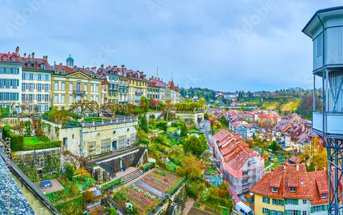 Scenic Stiftsgarten gardens between upper and lower deisticts of Bern, Switzerland photo