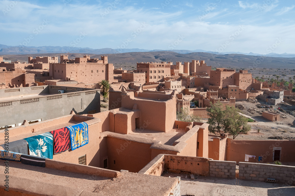 Vista del pueblo de Knob en el sur de Marruecos