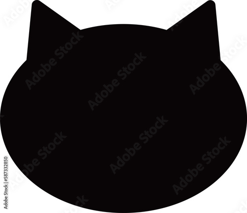 猫の顔シルエットアイコン