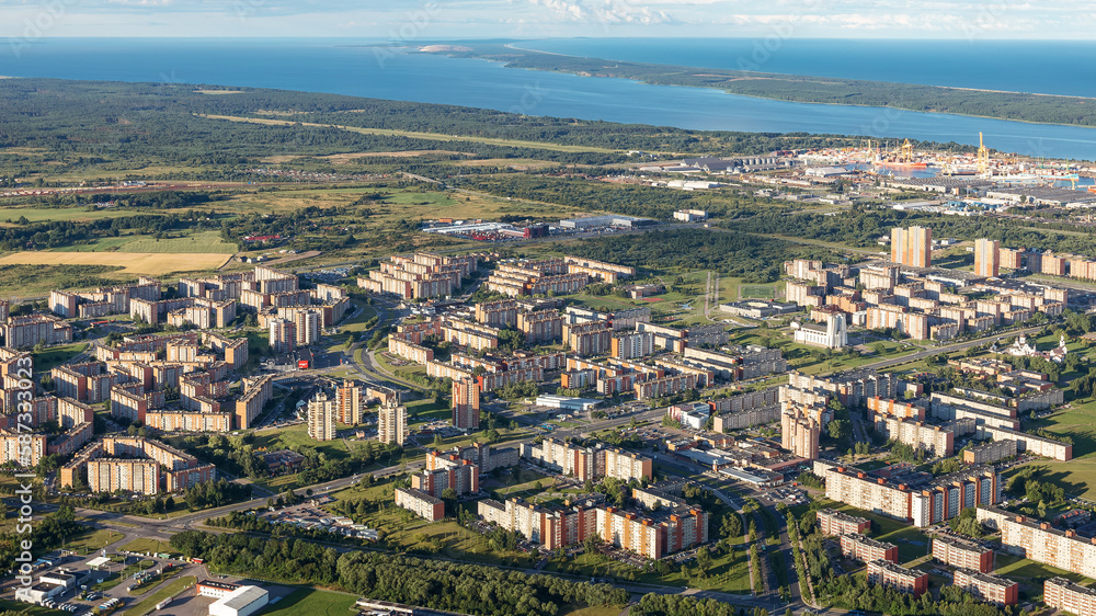 A bird's eye view of the suburbs of Klaipeda
