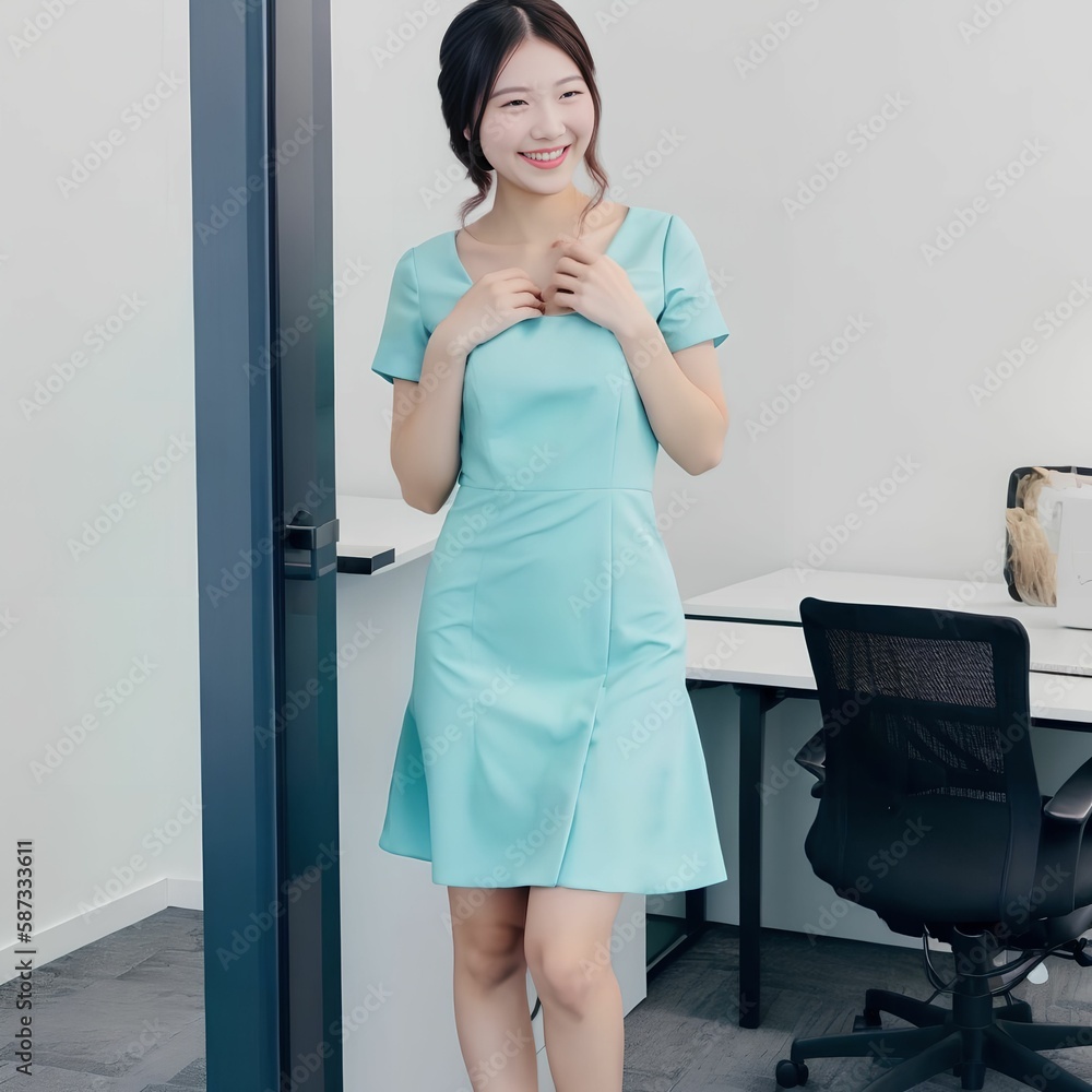 asian woman working at the office, generative art by A.I. asian woman working at the office, generative art by A.I.