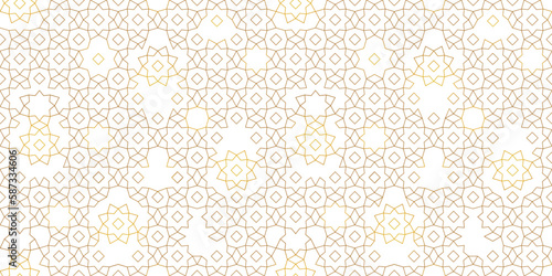 Vector golden seamless pattern. Elegant geometric illustration, for design template. Luxury element in Eastern style. Ornate decoration