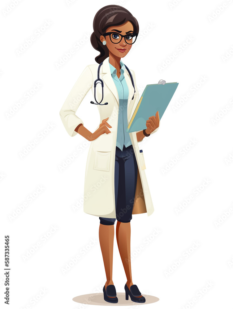 2D illustration of a doctor working in a standing position. The doctor wears a white coat and hangs a stethoscope around his neck.
2D illustration of a doctor working in a standing position. The doctor wears a white coat and hangs a stethoscope around his neck.