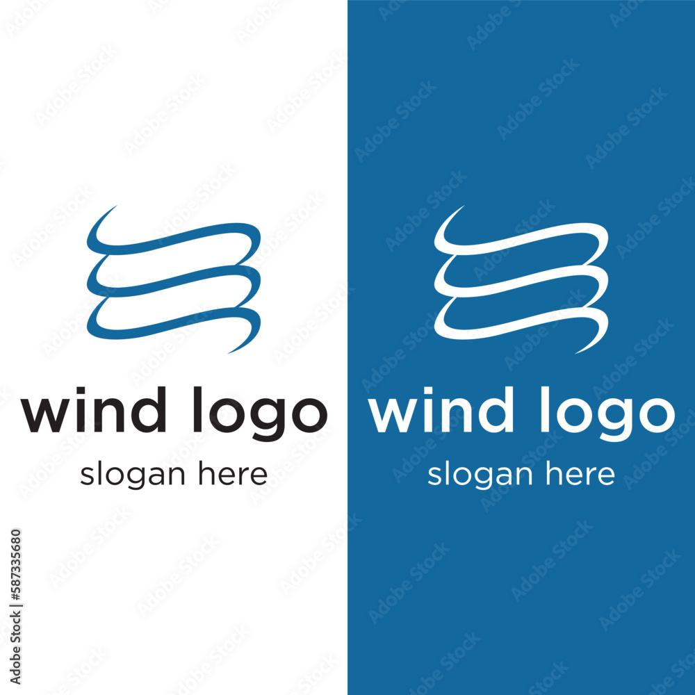 Fototapeta premium Logo design template wave element creative wind or air.Logo for business, web, air conditioner.