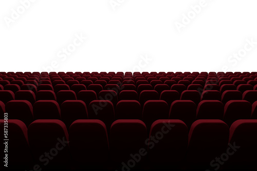 Red seats in row at auditorium