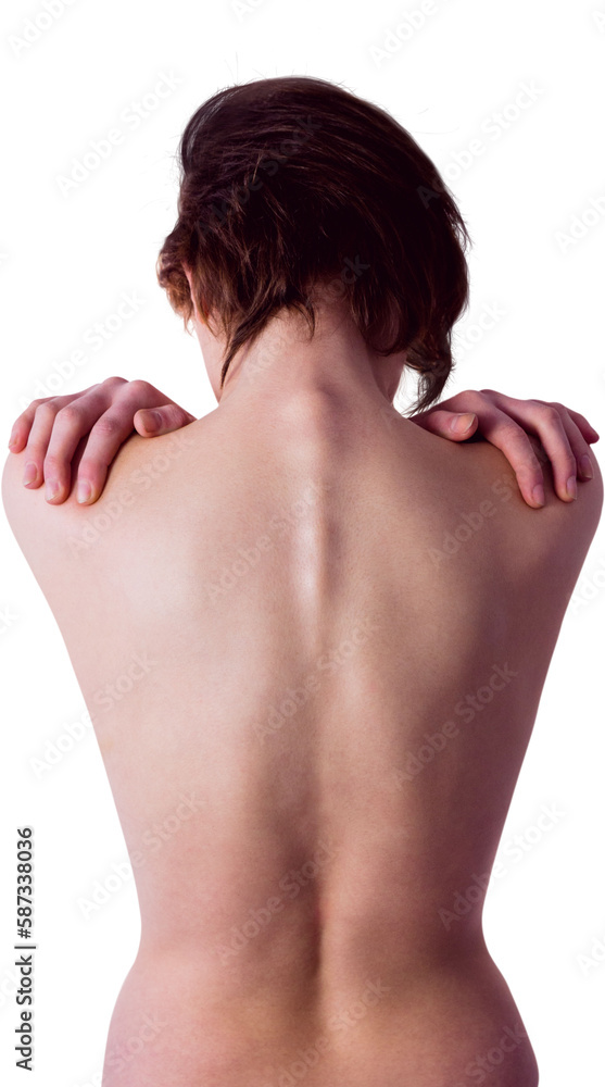 Fototapeta premium Nude woman with a shoulder injury