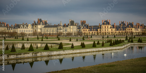 View on the castle of Fontainebleau which owned to the world heritage of Unesco