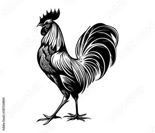 Chicken cock Rooster, Chickens roosters, Farm Animal illustration 