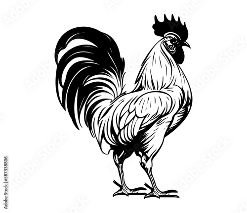 Chicken cock Rooster, Chickens roosters, Farm Animal illustration 