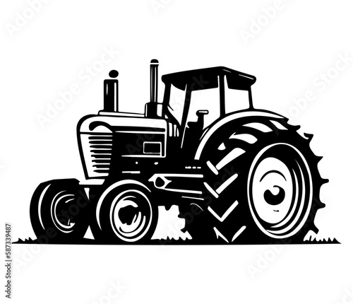 Modern Farm tractor Agricultural machinery illustration
