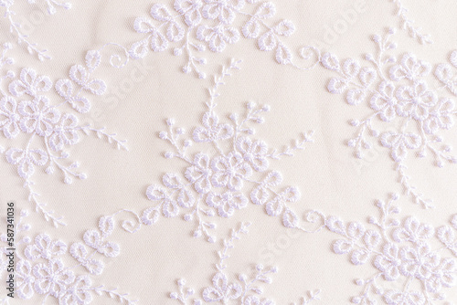 Beautiful lace white background. white lace with small flowers. wedding background.