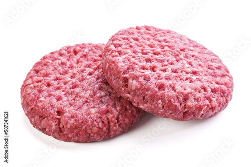 Mięso wołowe mielone do hamburgera na białym tle © piotrszczepanek