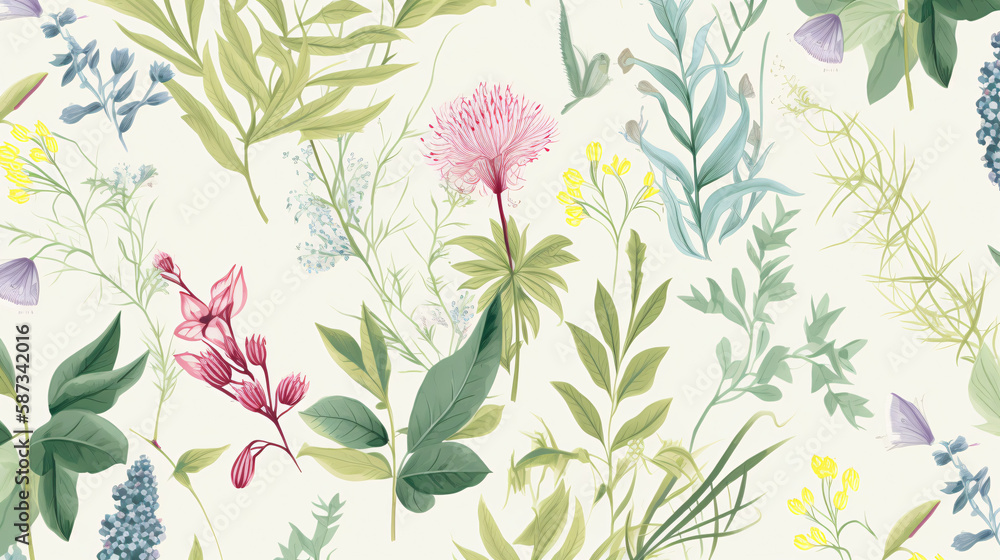 abstract floral botanical background with blank space for text generative ai abstract floral botanical background with blank space for text generative ai