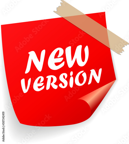New version red vector sticker