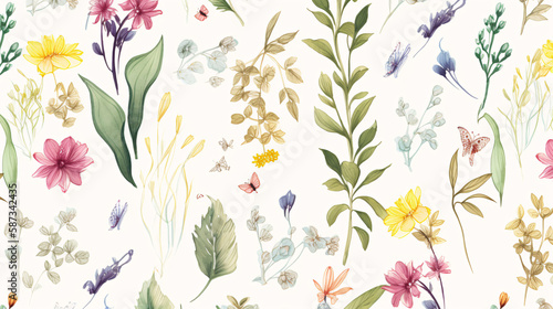 Floral Enchantment  Captivating Spring Blossoms in a Botanical Delight generative ai