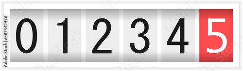 Counter with numbers, countdown gauge