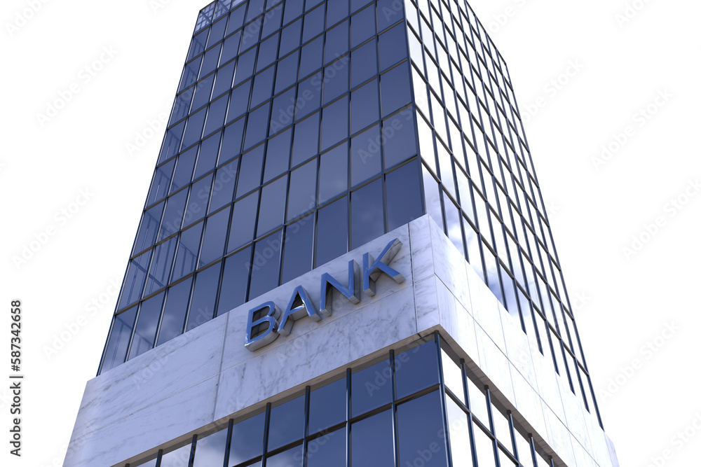 Obraz premium Reflection of sky on modern building