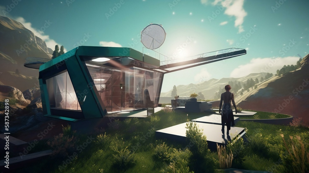 Step into a new world with a vision of sustainable living that blends cutting-edge technology and green energy!
Created using generative AI. Step into a new world with a vision of sustainable living that blends cutting-edge technology and green energy!
Created using generative AI.