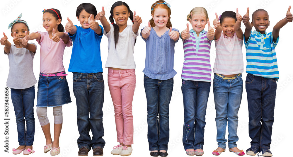 Obraz premium Cute pupils smiling at camera in classroom 