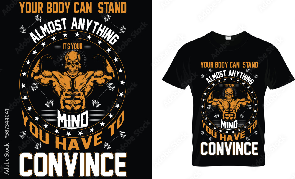 Fototapeta premium GYM-&nbsp;MOTIVATION COMPLEX T SHIRT DESIGN